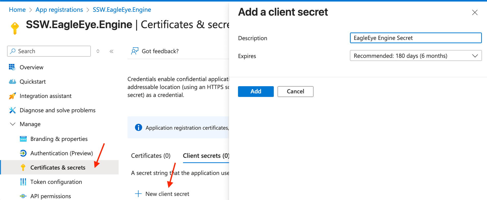 Create Client Secret