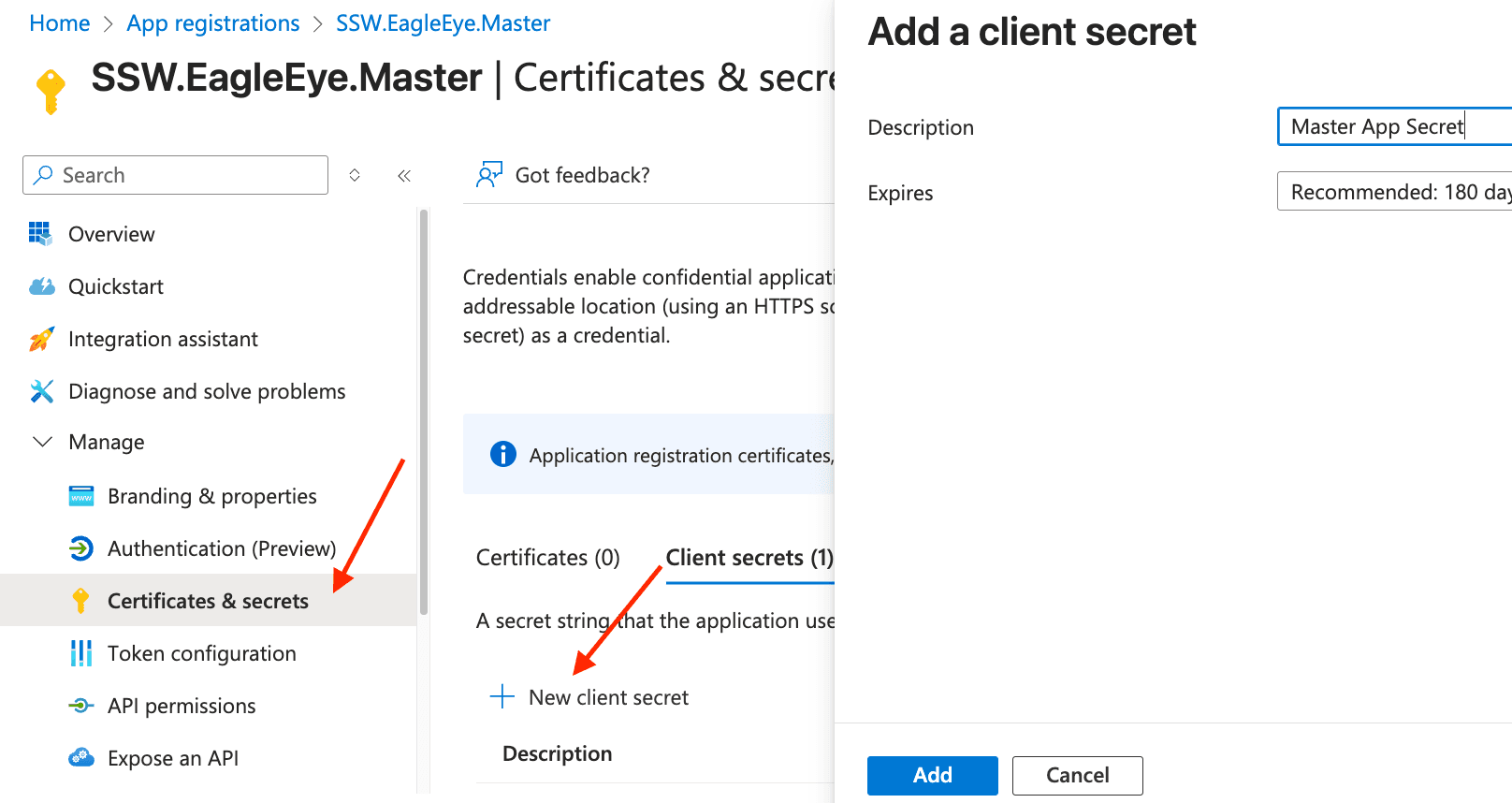 Create Client Secret