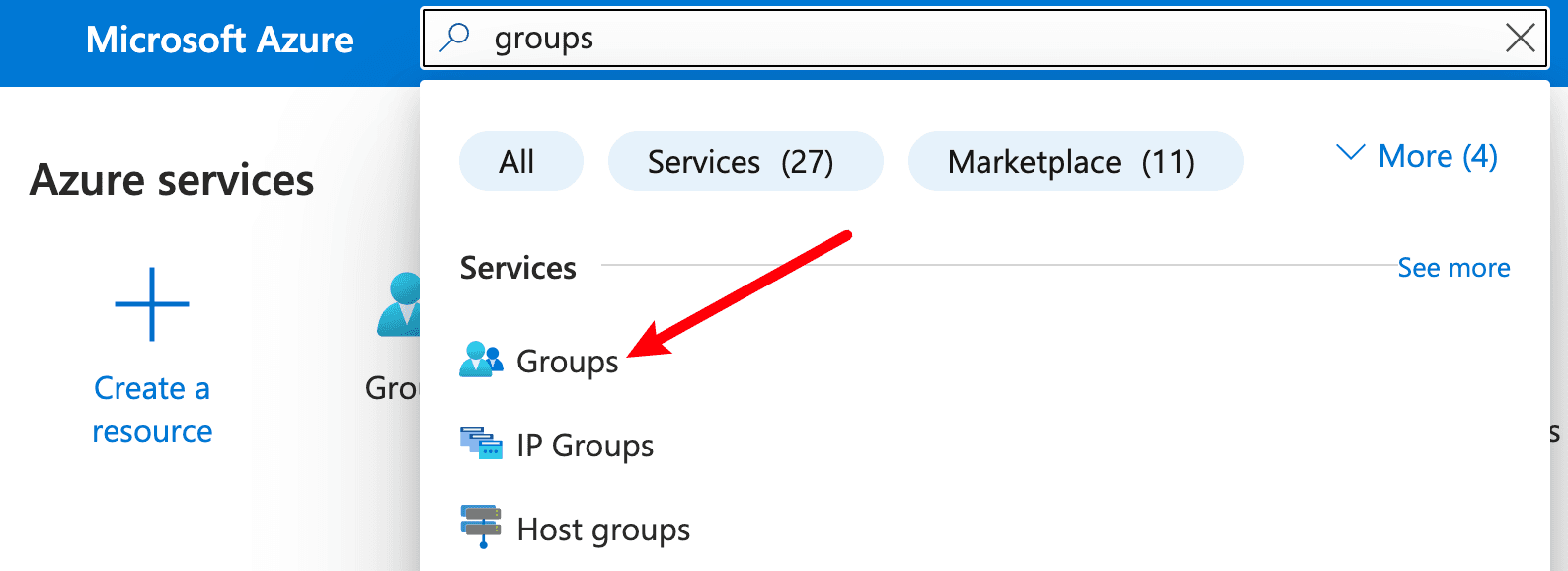 Search Azure Groups